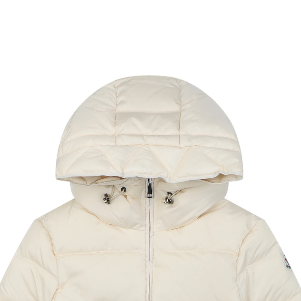 Mxxcler Avoce Cinched-Waist Hooded Down Jacket #MX-006 White