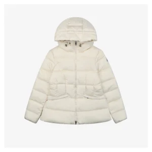 Mxxcler Avoce Cinched-Waist Hooded Down Jacket #MX-006 White Front view