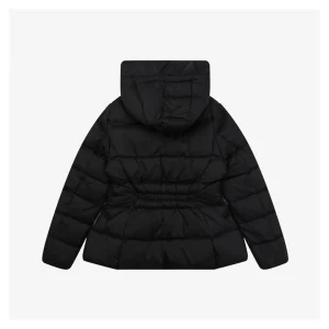 Mxxcler Avoce Cinched-Waist Hooded Down Jacket #MX-006 Black Back view