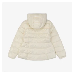 Mxxcler Barante Glossy Cinched-Waist Hooded Down Jacket #MX-005 White Back view