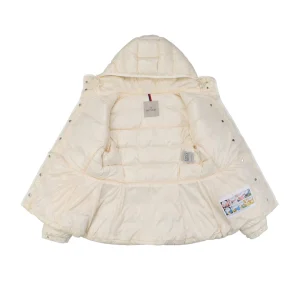 Mxxcler Barante Glossy Cinched-Waist Hooded Down Jacket #MX-005 White Lining
