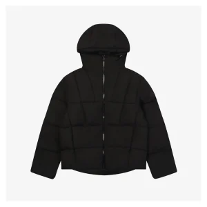 Mxxcler Fusain Short Down Puffer Jacket Black Front view