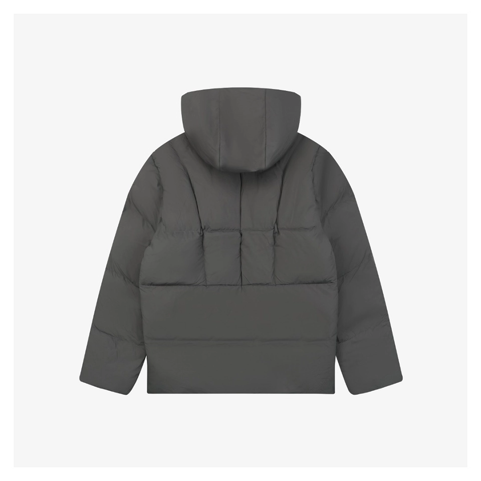 Mxxcler Fusain Short Down Puffer Jacket Grey Back view