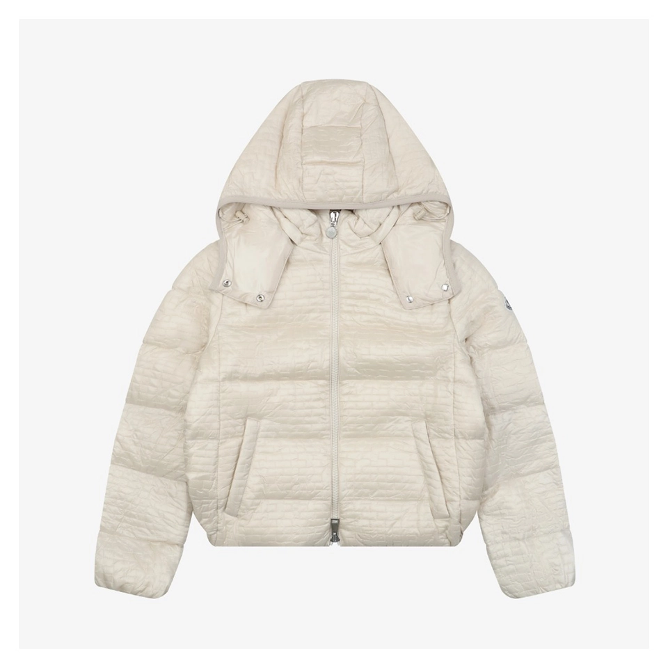 Mxxcler Gisors Waffle Quilted Hooded Down Jacket White Front view