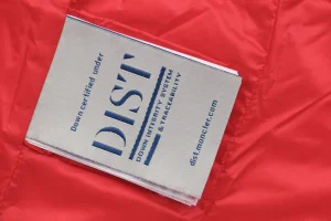 Mxxcler Glareins Woven-Trim Hooded Down Jacket #MS-598 Red Wash label