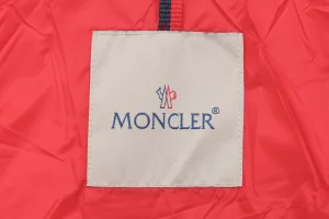 Mxxcler Glareins Woven-Trim Hooded Down Jacket #MS-598 Red Brand label