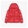 Mxxcler Glareins Woven-Trim Hooded Down Jacket #MS-598 (Red/White)