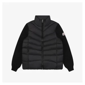 Mxxcler Irregular Panel Quilted Down Jacket Black Front view