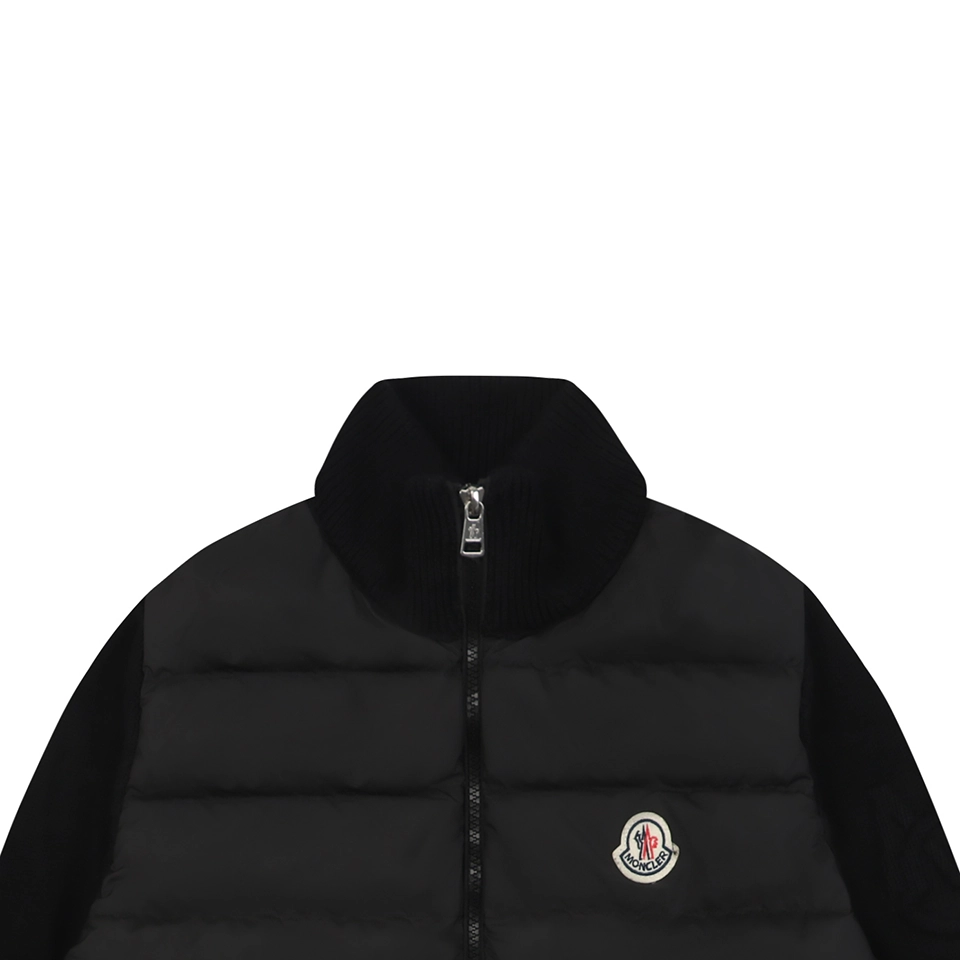 Mxxcler Knit Sleeve Down with Logo Patch Jacket