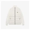 Mxxcler Knit Sleeve Down with Logo Patch Jacket (White/Black)