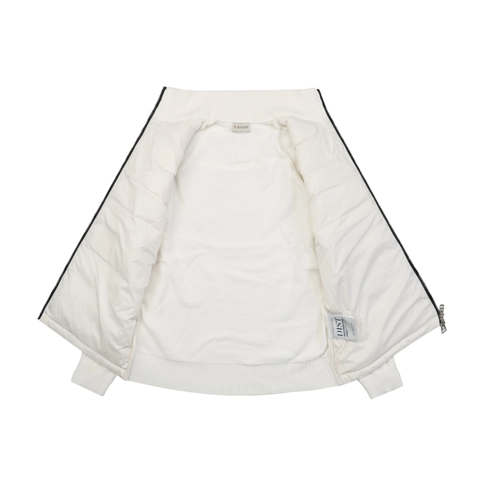Mxxcler Knit Sleeve Down with Logo Patch Jacket White Lining