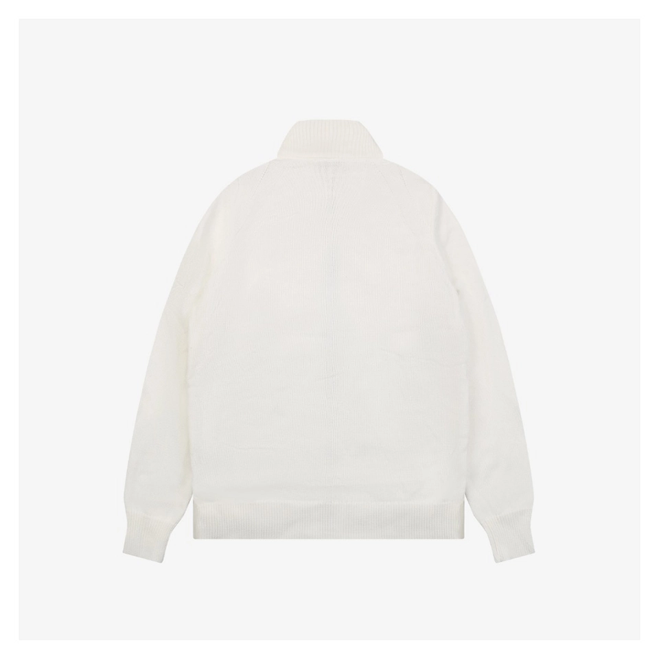 Mxxcler Knit Sleeve Down with Logo Patch Jacket White Back view