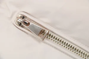 Mxxcler Laichefur Fur-Trim Hooded Down Jacket #MX-31 White Zipper puller