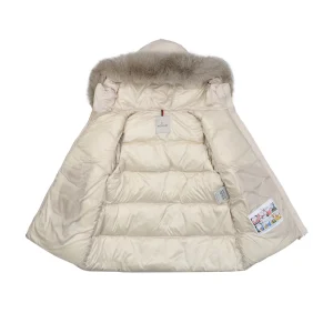Mxxcler Laichefur Fur-Trim Hooded Down Jacket #MX-31 White Lining
