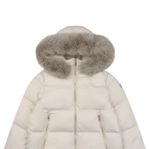 Mxxcler Laichefur Fur-Trim Hooded Down Jacket #MX-31 White