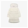 Mxxcler Long Hooded Down with Fur Trim Jacket (White/Black)