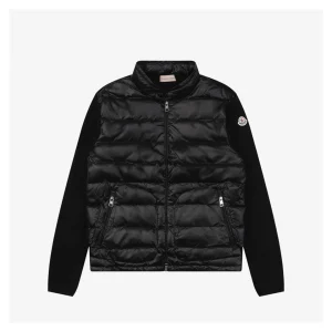 Mxxcler Quilted Pocket Mixed-Fabric Down Jacket #MS-934 Front view