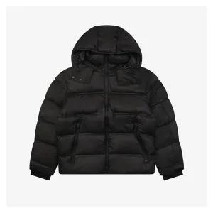 Mxxcler Rooster Arm Logo Hooded Down Jacket Black Front view
