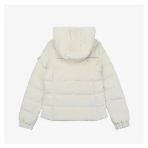 Mxxcler Yvoire Velvet Hooded Down Jacket #509 White Back view