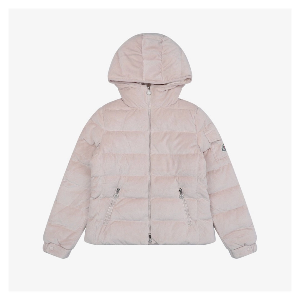Mxxcler Yvoire Velvet Hooded Down Jacket #509 Pink Front view