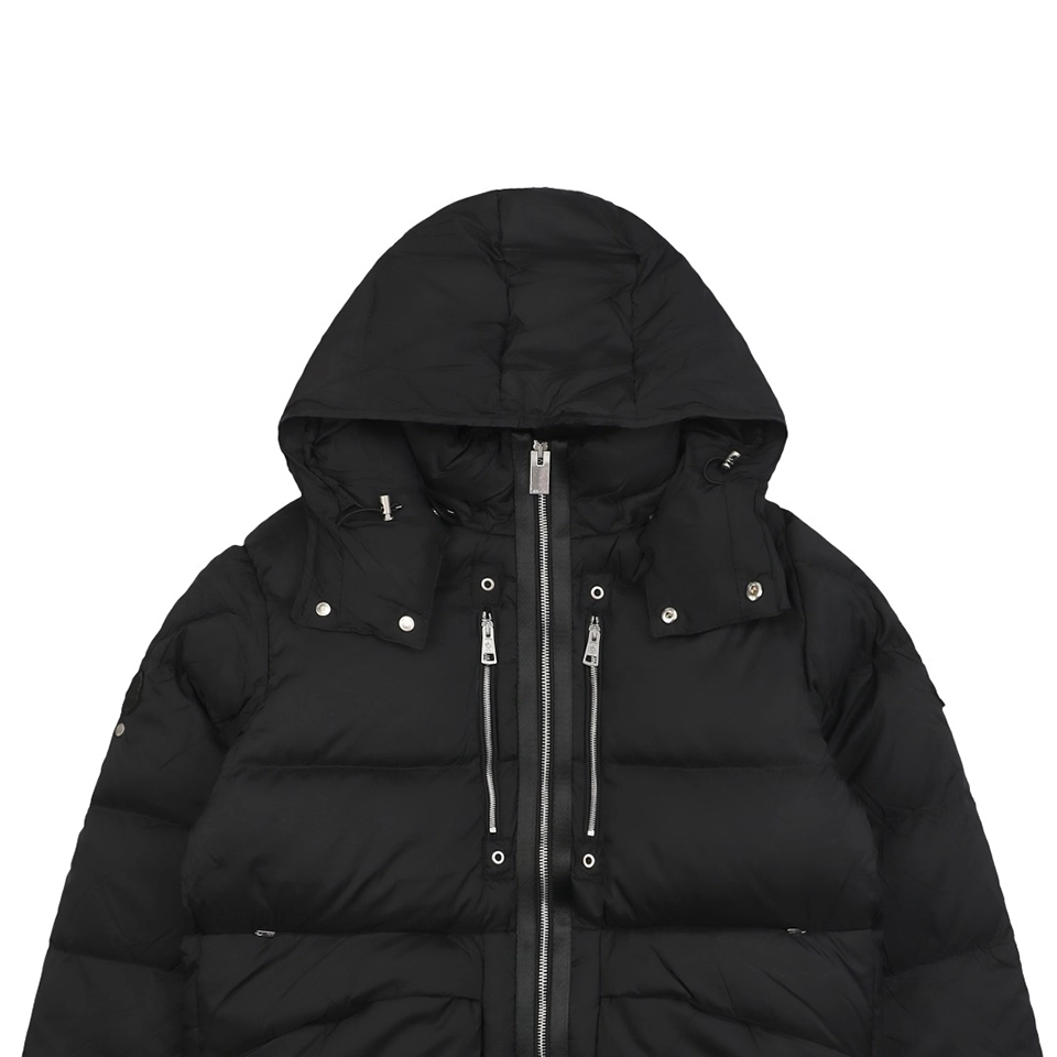 Mxxcler x 1017 ALYX 9SM Triple-Zip Hooded Down Jacket Black