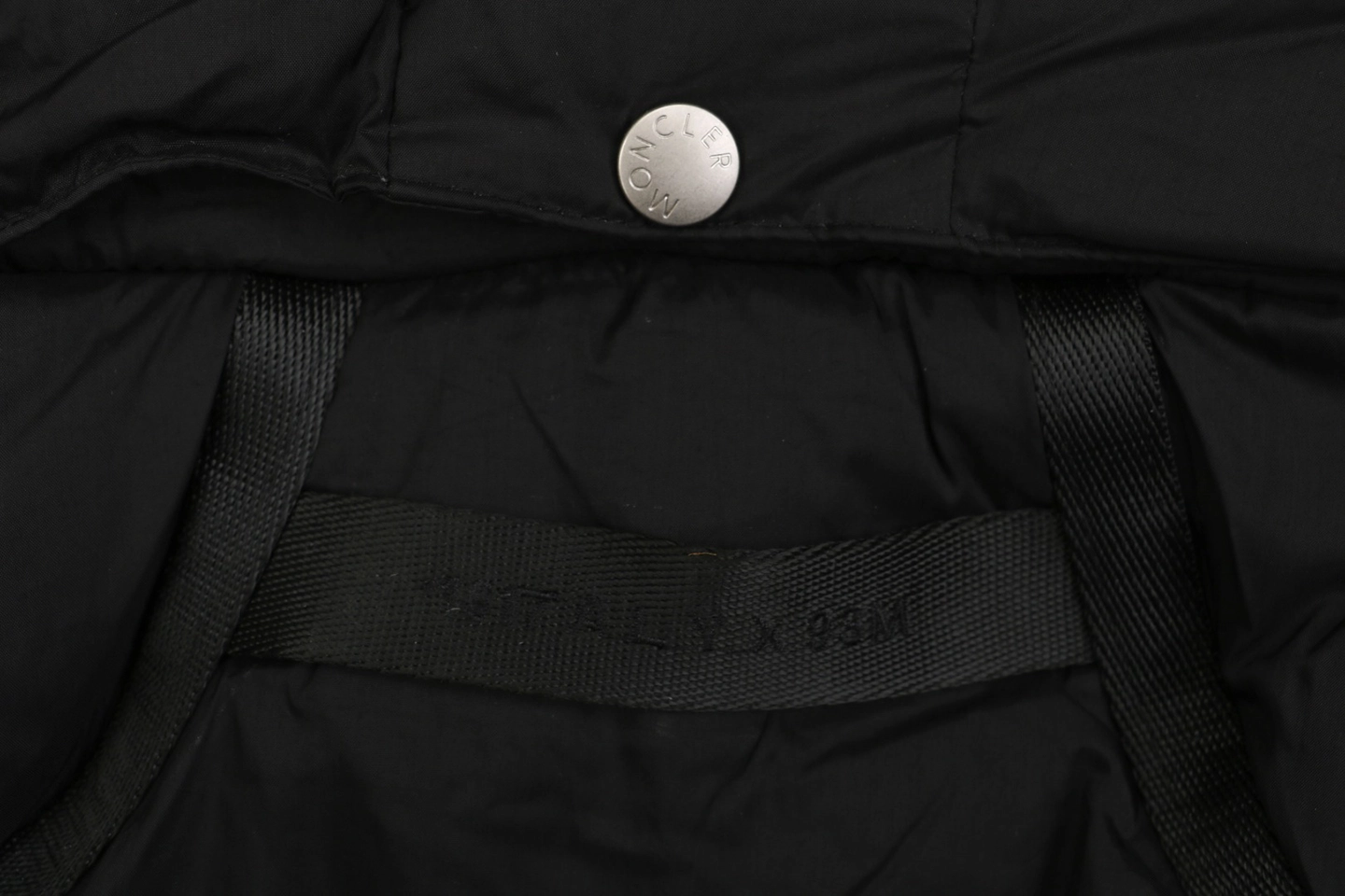 Mxxcler x 1017 ALYX 9SM Triple-Zip Hooded Down Jacket Black Brand label