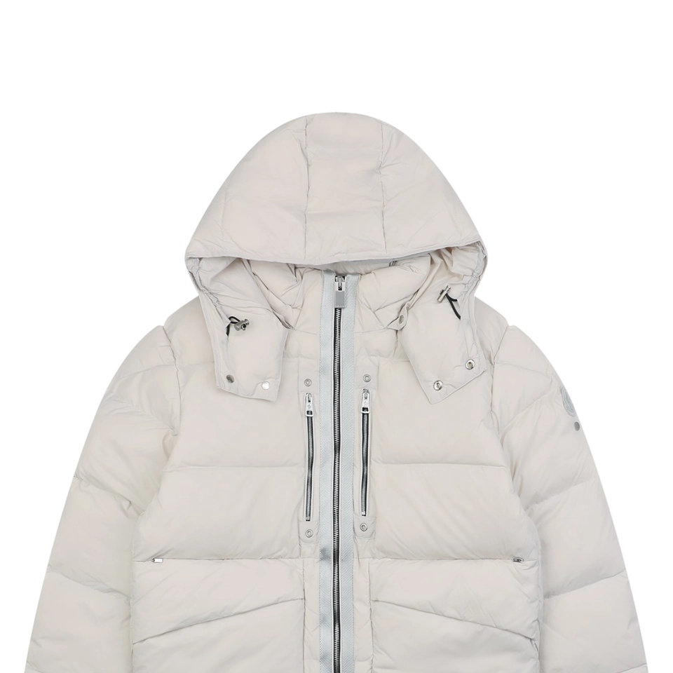Mxxcler x 1017 ALYX 9SM Triple-Zip Hooded Down Jacket White