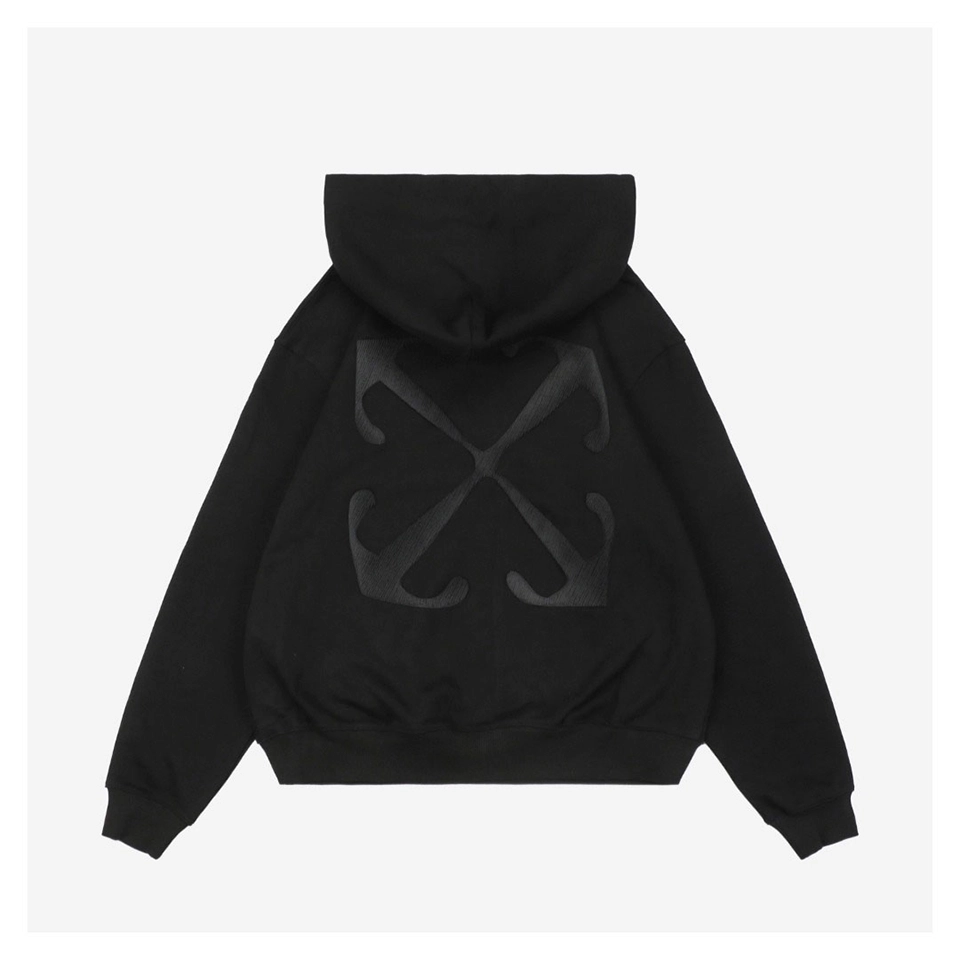 Off-White Tonal Anchor Arrows Embroidered Hoodie Back view