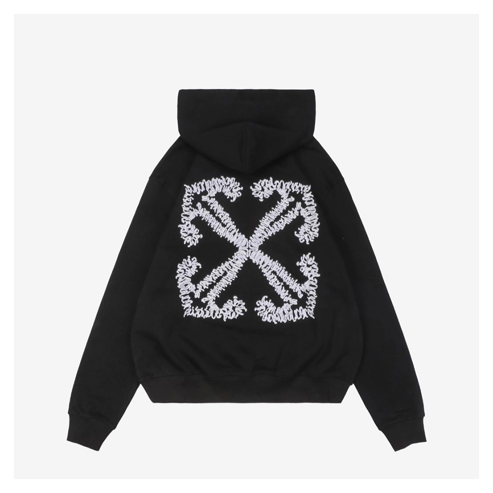 Off-White Wavy Arrow Embroidered Hoodie Back view