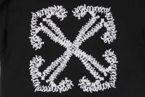 Off-White Wavy Arrow Embroidered Hoodie Back Brand