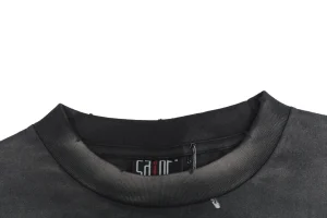 Saint Michael Baphomet Devil Graphic Distressed Shirt Collar