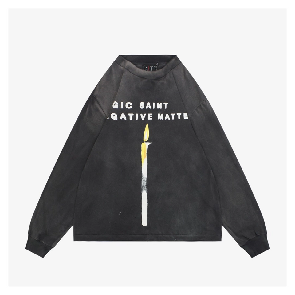 Saint Michael Candle Graphic Vintage Washed Shirt Front view