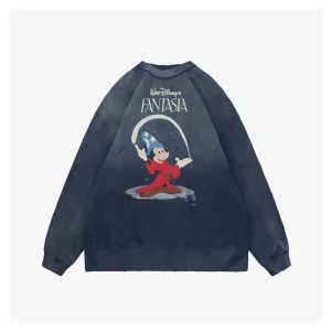Saint Michael Fantasia Mickey Printed Crewneck Sweatshirt Front view