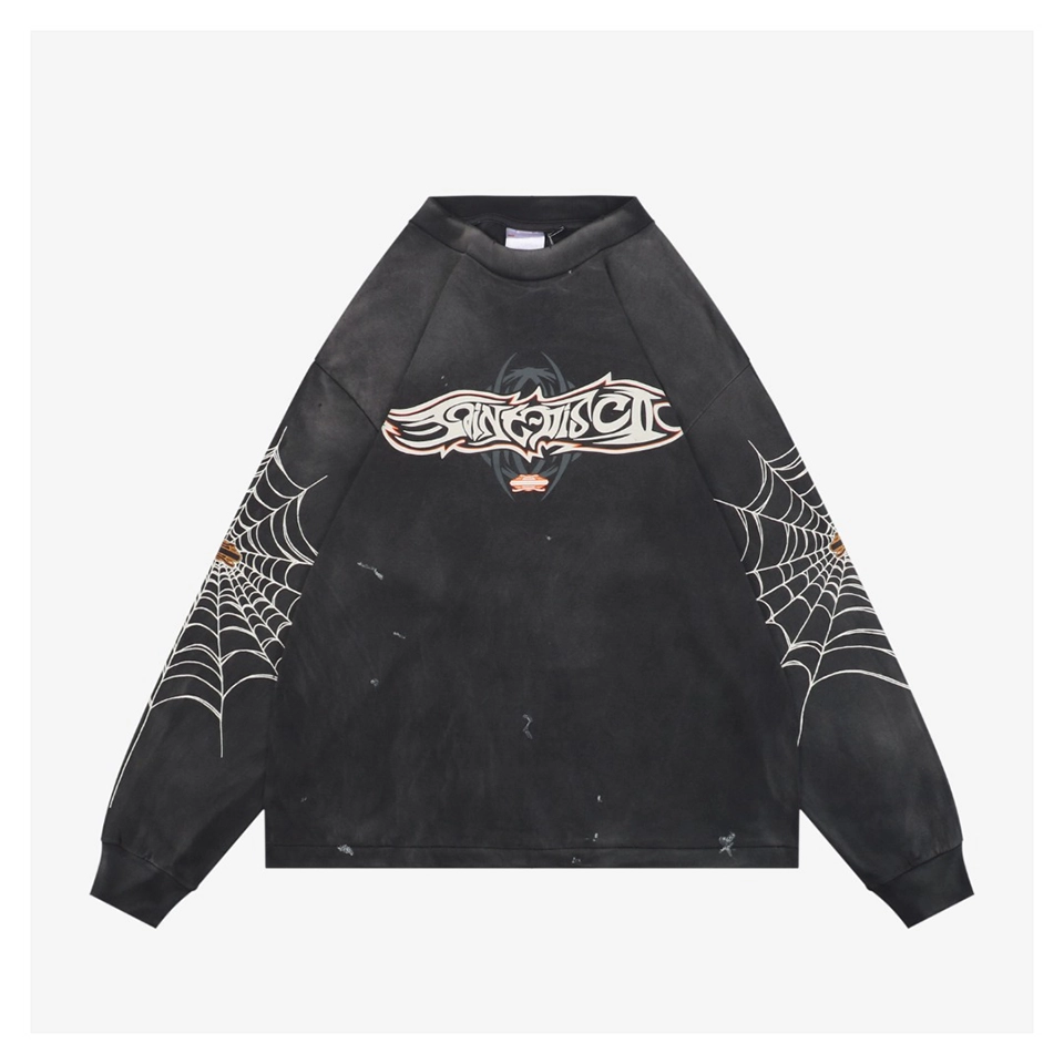 Saint Michael Spider Web Graphic Shirt Front view