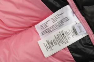 Stussy Classic Logo Hooded Down Jacket – Black/Pink Wash label