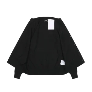 We11done Pearl W Logo Cotton Cardigan Black Lining