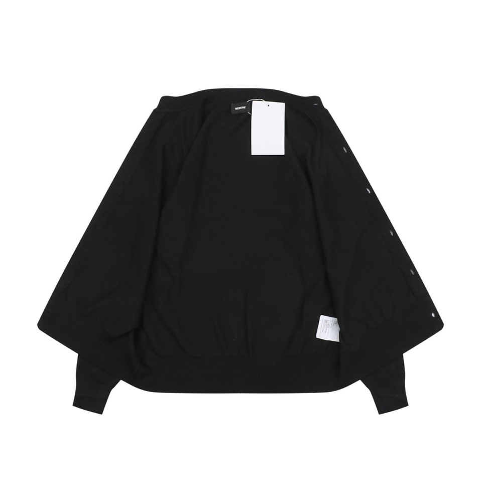 We11done Pearl W Logo Cotton Cardigan Black Lining