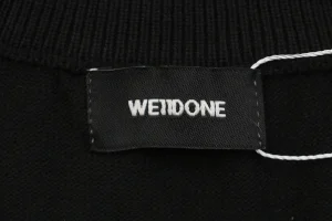 We11done Pearl W Logo Cotton Cardigan Black Brand label