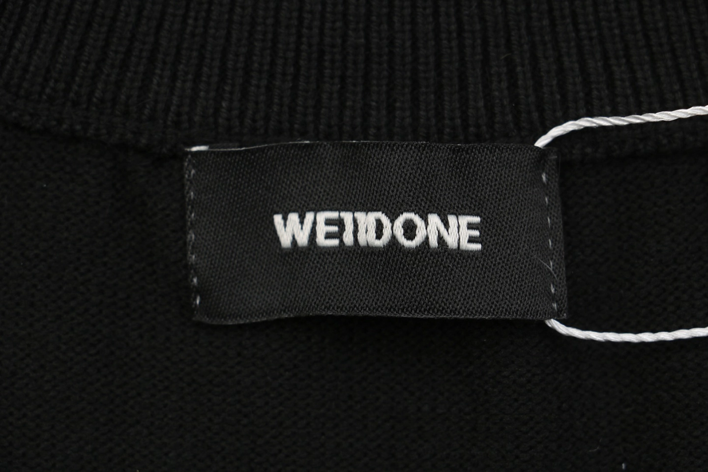 We11done Pearl W Logo Cotton Cardigan Black Brand label