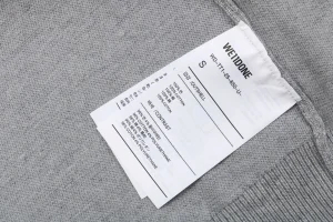 We11done Pearl W Logo Cotton Cardigan Grey Wash label