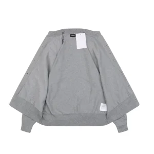 We11done Pearl W Logo Cotton Cardigan Grey Lining