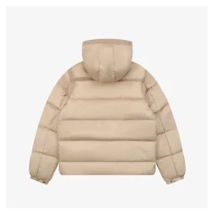 Mxxcler Dual-Zip Side Pocket Hooded Down Jacket Beige Back view