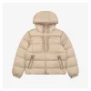 Mxxcler Dual-Zip Side Pocket Hooded Down Jacket (Beige/Black)