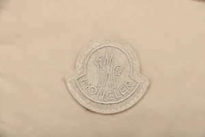 Mxxcler Dual-Zip Side Pocket Hooded Down Jacket Beige Brand label