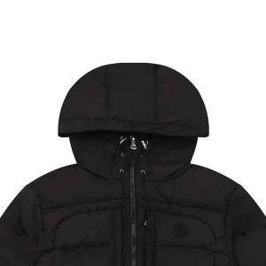 Mxxcler Dual-Zip Side Pocket Hooded Down Jacket Black