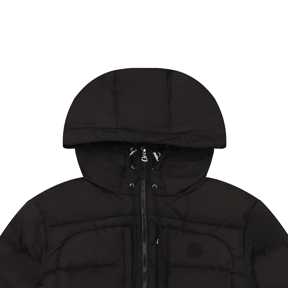 Mxxcler Dual-Zip Side Pocket Hooded Down Jacket Black