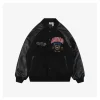 Adidas Originals Embroidered Crest Leather Sleeve Varsity Jacket