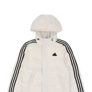 Adidas Three-Stripe Hooded Down Jacket White