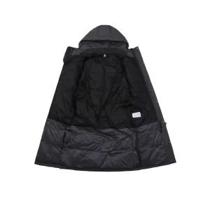 Adidas Three-Stripes Hooded Long Down Jacket Grey Lining