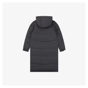 Adidas Three-Stripes Hooded Long Down Jacket Grey Back view